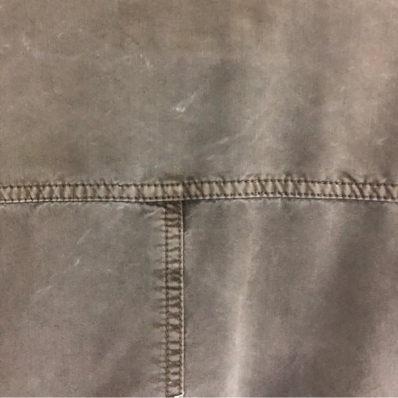 Hinge Olive Green Utility Military Inspired Lightweight Zip Snap Jacket - Picture 10 of 14